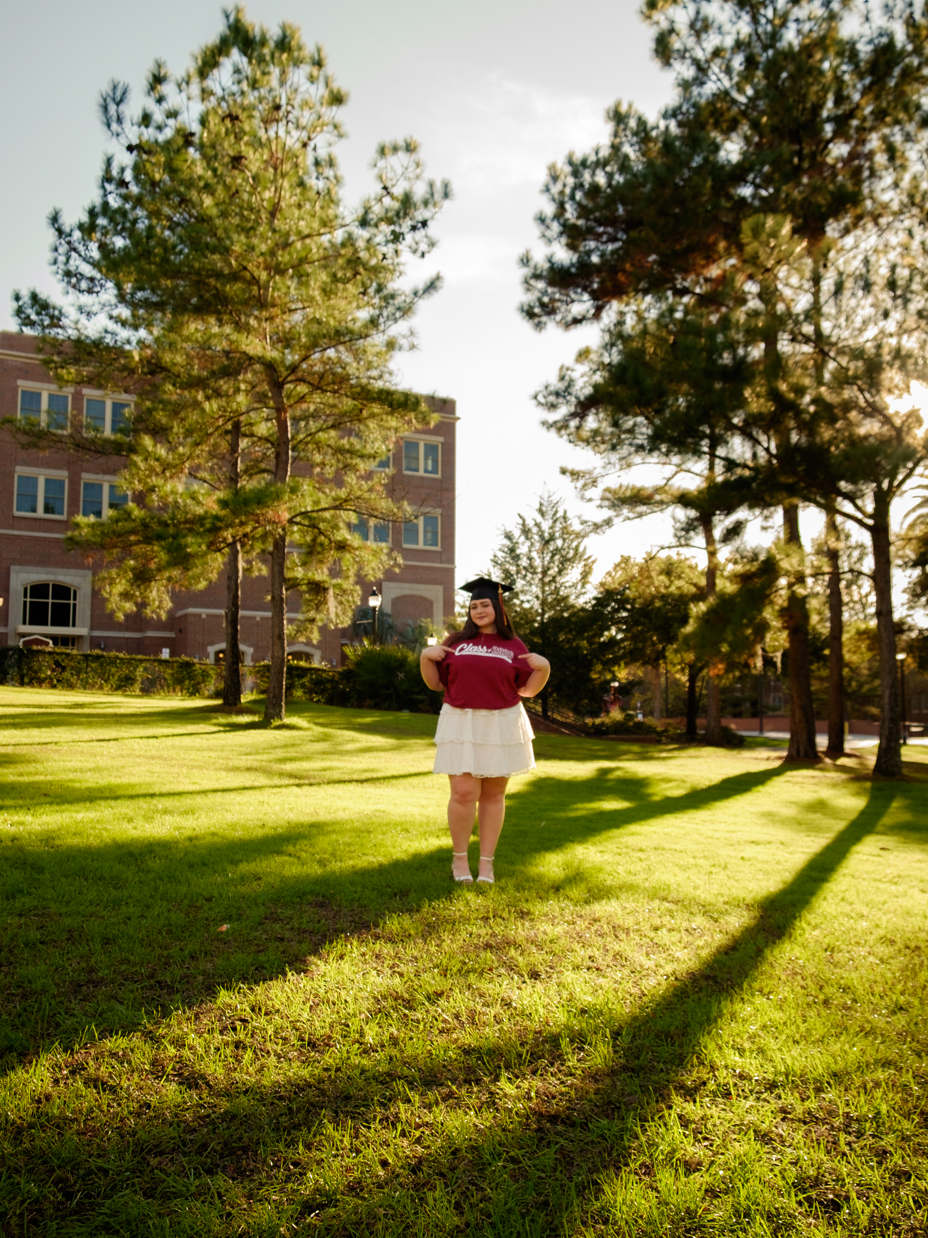Campus lawn portrait