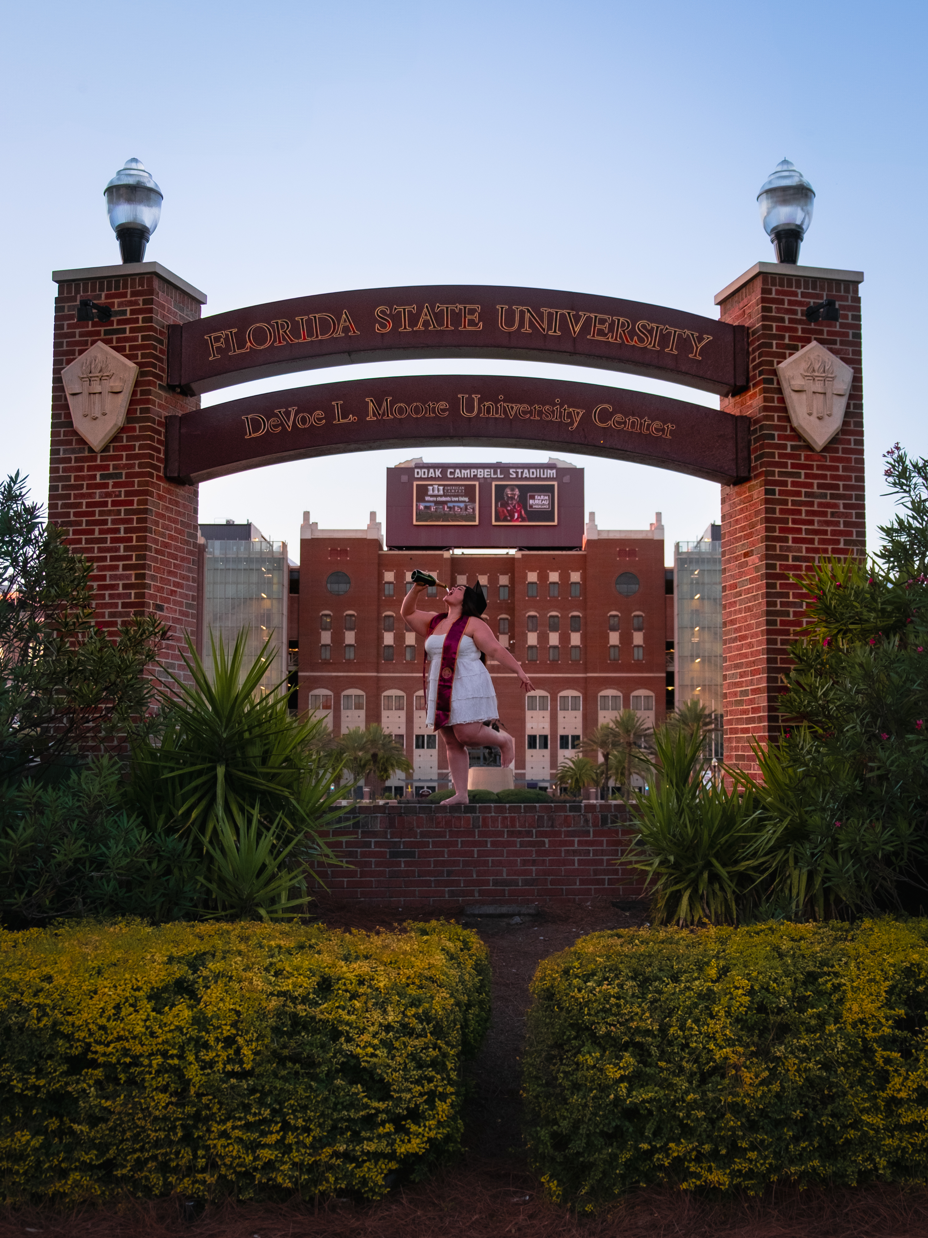 Celebration at FSU arch